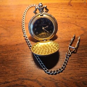 Gold Pocket Watch with Chain
